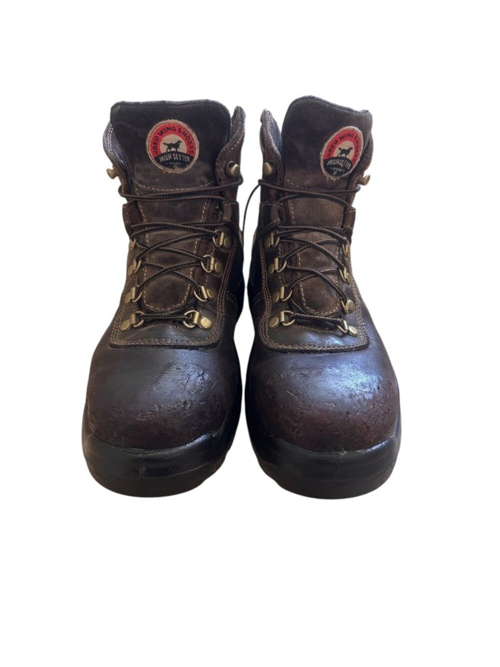 Red Wing Irish Setter Brown Leather Work Boots Oil-Resistant Men Size 7.5 Nubuck